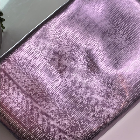 BCBGMaxazria Metallic Amethyst envelope clutch bag purple - Picture 6 of 12